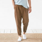 Herren Leinenhose mit elastischem Bund