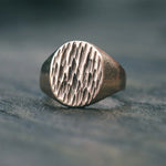 1970s Tree Bark Signet Ring
