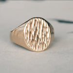 1970s Tree Bark Signet Ring