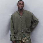 Herren-Patchwork-Jacke mit Used-Look