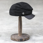 Stilvoller Lederhut mit Messingdetails - Wildleder-Mütze - Bürgerkriegsmütze