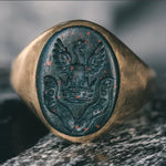 Victorian Heraldic Intaglio Signet Ring