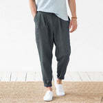 Herren Leinenhose mit elastischem Bund