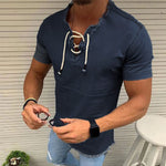 Denim-blaue V-Ausschnitt T-Shirts