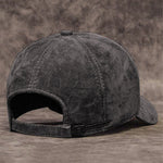 Baseballkappe aus 100 % echtem Schaffell-Wildleder