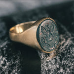 Victorian Heraldic Intaglio Signet Ring