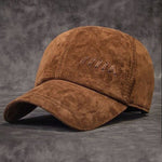 Baseballkappe aus 100 % echtem Schaffell-Wildleder