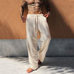 Herren Leinen-Großgrößen-Taschenhose
