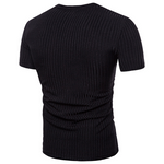 Herren schlichtes T-Shirt mit tiefem V-Ausschnitt und kurzen Ärmeln in reiner Farbe