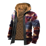 Herren Retro Karo-Muster Nähte Warme Wanderjacke IIIV