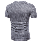 Herren schlichtes T-Shirt mit tiefem V-Ausschnitt und kurzen Ärmeln in reiner Farbe
