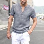Herren Casual V-Streifen Kurzarmhemd