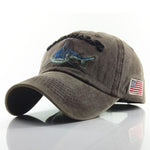 Herren Freizeit Baseball Cap mit Haifischstickerei
