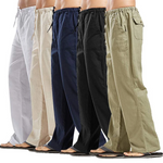 Herren Leinen-Großgrößen-Taschenhose