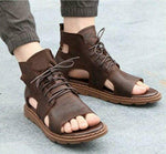 Herren-Ledersandalen mit hohem Schaft