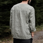 Herren Leinenhemd Langarm