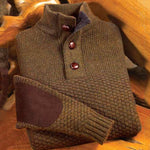 [Ausverkauf] Baltischer Strickpullover mit halber Knopfleiste