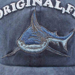 Herren Freizeit Baseball Cap mit Haifischstickerei