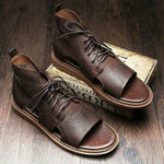 Herren-Ledersandalen mit hohem Schaft