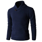 Herren Strickpullover Langarm Sechseckmuster