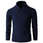 Herren Strickpullover Langarm Sechseckmuster