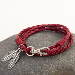 Handgewebtes Blatt Multi-Layer Lederkordel Armband