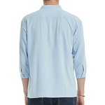Herren 3/4 Ärmel T-Shirt Lässiges Baumwolle-Leinen Hemd