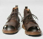 Herren-Ledersandalen mit hohem Schaft