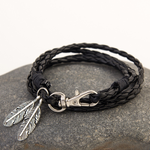 Handgewebtes Blatt Multi-Layer Lederkordel Armband