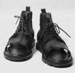 Herren-Ledersandalen mit hohem Schaft