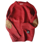 Men's Knit Sweater with Elbow Patch