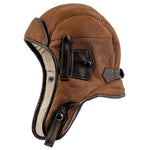 Flieger-Trapper-Mütze aus echtem Leder mit Maske und Kragen