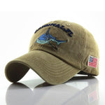 Herren Freizeit Baseball Cap mit Haifischstickerei