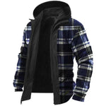 Herren Retro-Karo-Muster Stepp-Wanderjacke IIV