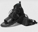 Herren-Ledersandalen mit hohem Schaft
