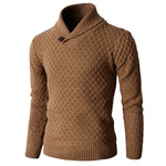 Herren Strickpullover Langarm Sechseckmuster