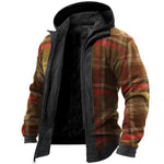 Herren Retro-Karo-Muster Stepp-Wanderjacke IIV