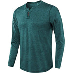 Herren Langarm Henley Shirt mit Rundhalsausschnitt