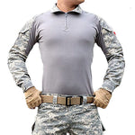 Herren Taktische Militärshirts 1/4 Zip Langarmshirt