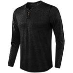 Herren Langarm Henley Shirt mit Rundhalsausschnitt