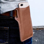 Gürteltasche aus echtem Leder für iPhone/Samsung