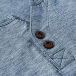 Herren Langarm Henley Shirt mit Rundhalsausschnitt