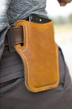 Gürteltasche aus echtem Leder für iPhone/Samsung