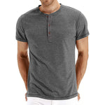 Herren-Henley-T-Shirts mit kurzer/langer Knopfleiste für die Freizeit