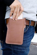Gürteltasche aus echtem Leder für iPhone/Samsung