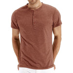 Herren-Henley-T-Shirts mit kurzer/langer Knopfleiste für die Freizeit